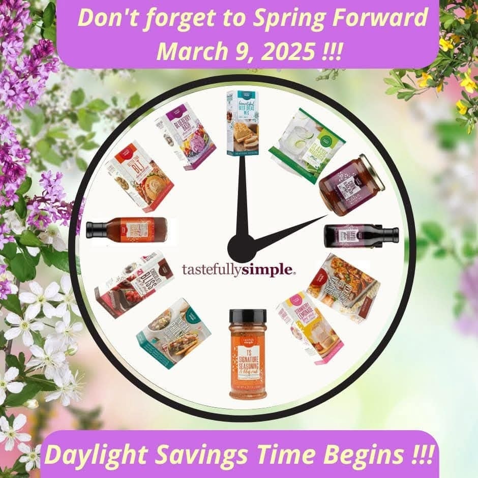 Don't forget to turn your clocks ahead before you go to sleep tonight!
 #mealplanningwithheather #TastefullySimple #eatathome #ilovefood #TeamFireworks #weeklymenu #menufortheweek #mealprep #mealprepclass #mealplan